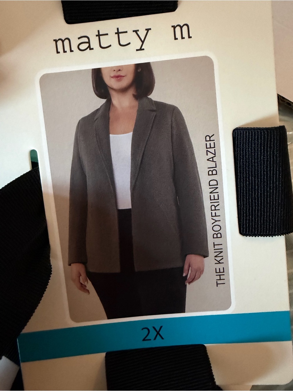 Matty M Gray Knit Boyfriend Blazer